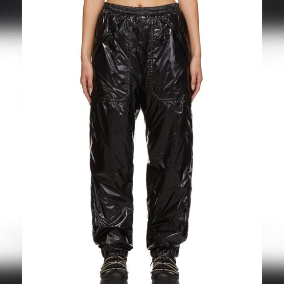 Moncler Grenoble Women's Black Glossy Technical Shell Ski Trousers sz 0 small - Picture 1 of 16